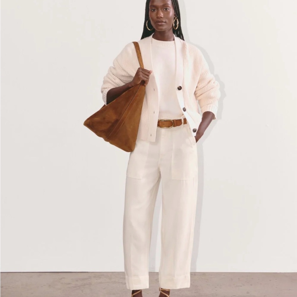 Everlane Cream Wide-Leg Pants